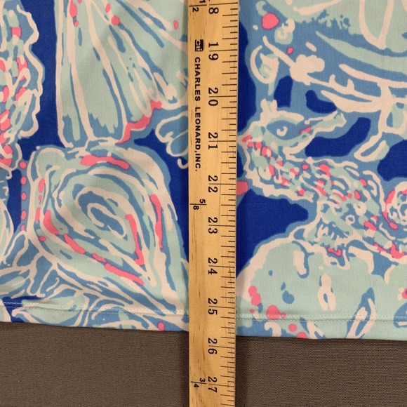 Lilly Pulitzer Shay Dress Women SM "Into The Deep" Bay Blue Shell Print Stretch - Picture 12 of 16